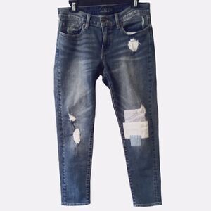 Lucky Brand Sienna Slim Boyfriend Orta premium distressed patched jeans size 4